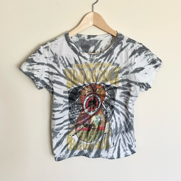Mighty Fine Woodstock Summer of 1969 Peace Love Music Tie-Dye Tee Women’s Sz XS - Picture 1 of 5